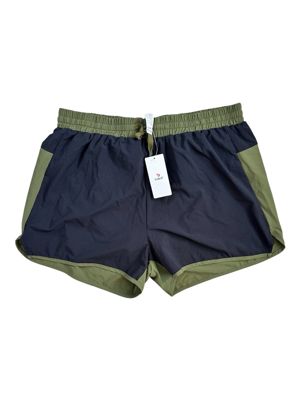 Baleaf Women's Two-Tone Colorblock Running Athletic Shorts Olive Green Medium NW